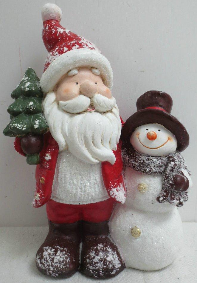 Santa and Snowman Standing 46 cm
