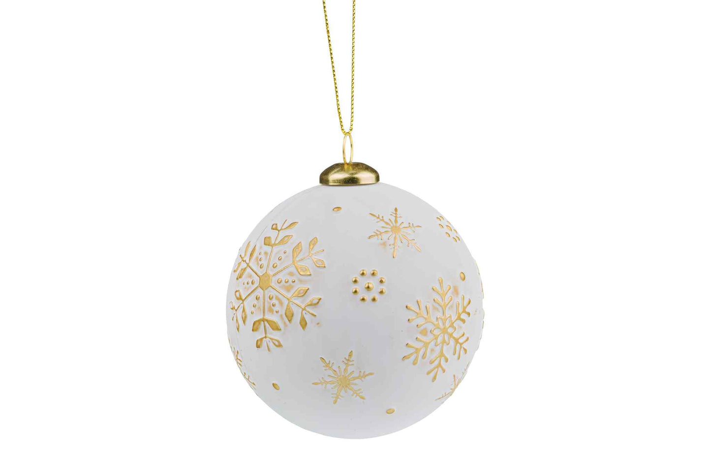 White Snowflake Christmas Bauble 9cm