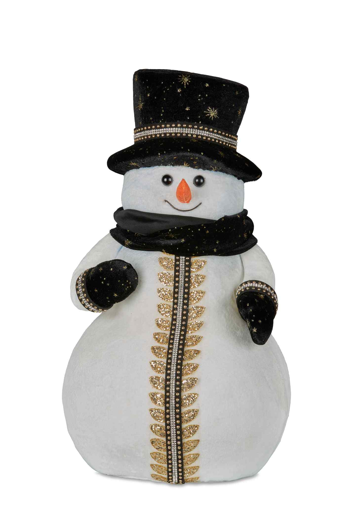 Christmas Snowman Black and White Gold