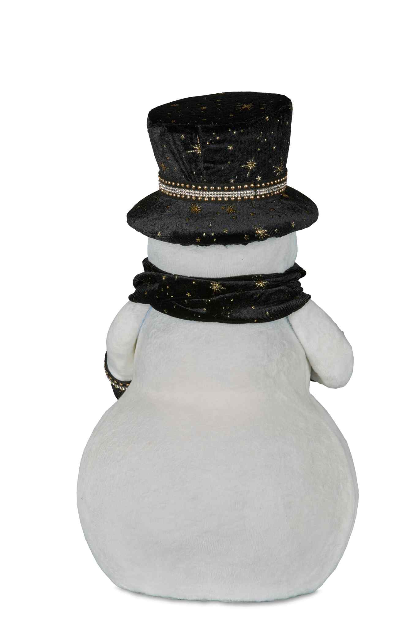 Christmas Snowman Black and White Gold