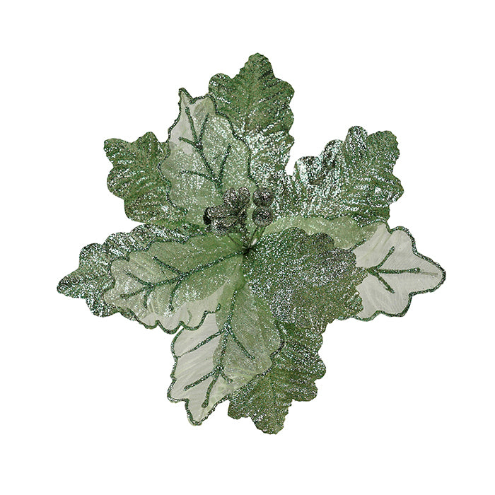 Mint Green Poinsettia Clip on