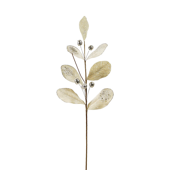 Velvet Leaf Branch Champagne