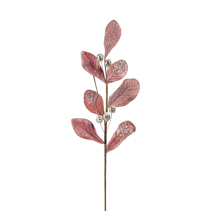 Velvet Leaf Branch Dark Pink