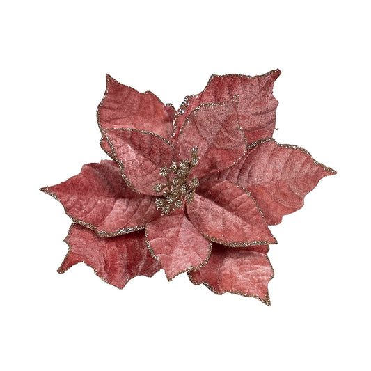 Dark Pink Poinsettia Clip on