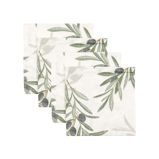 Olive Leaf Napkin Set 4