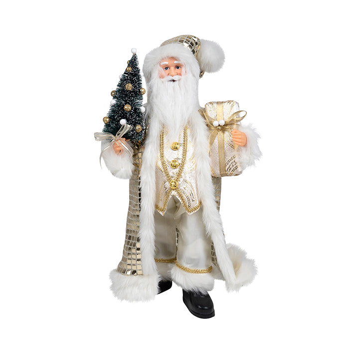 Champagne Santa w/Tree and Parcel