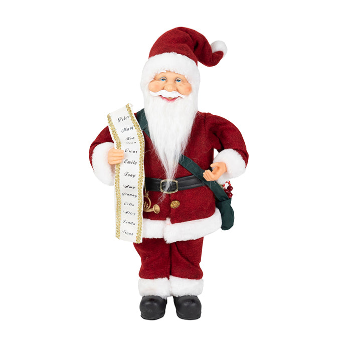 Fabric Santa Green Bag and List 40 cm