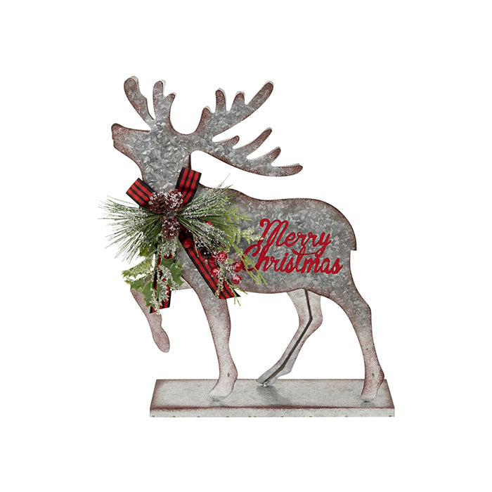 Tin and Tartan Merry Xmas Deer 40cm