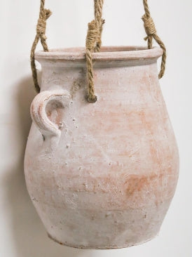 Adina Terracotta Hanging Pot White Wash