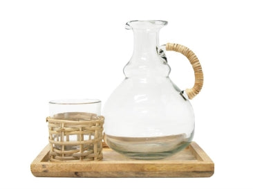 Agueda Glass Water Set on Tray