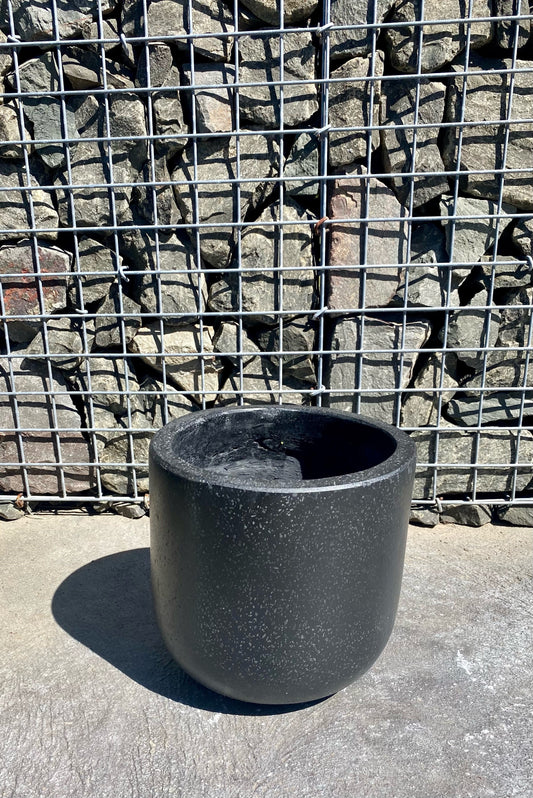 Black Terrazzo Low U Pot Small