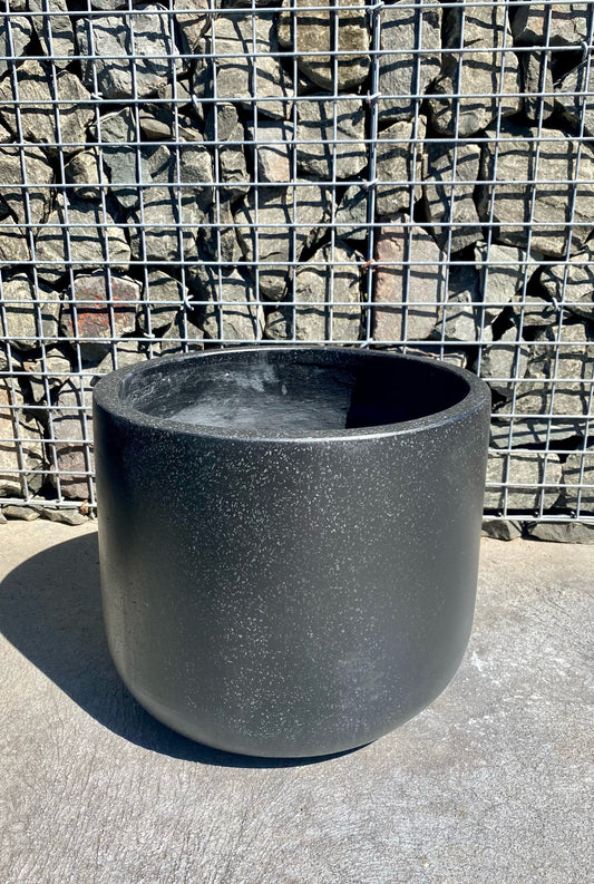 Black Terrazzo Low U Pot Lrg