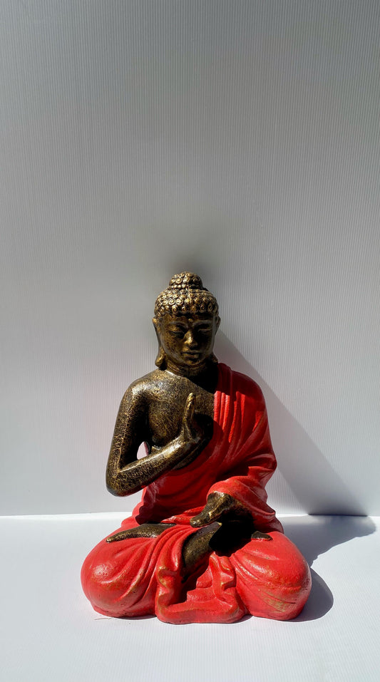 Sitting Buddha 70cm Red/Gold