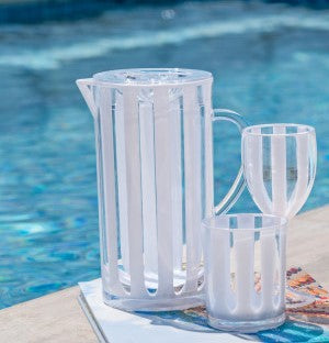 St Tropaz White Stripe Wine Glass