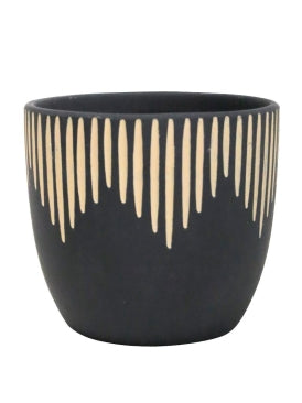 Edge Planter Black and Natural 14 cm