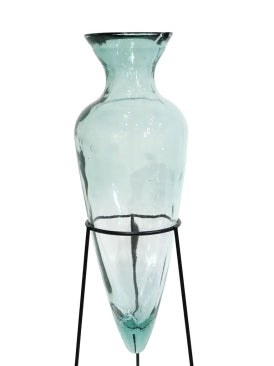 Anfora Recycled Glass Vase on Stand