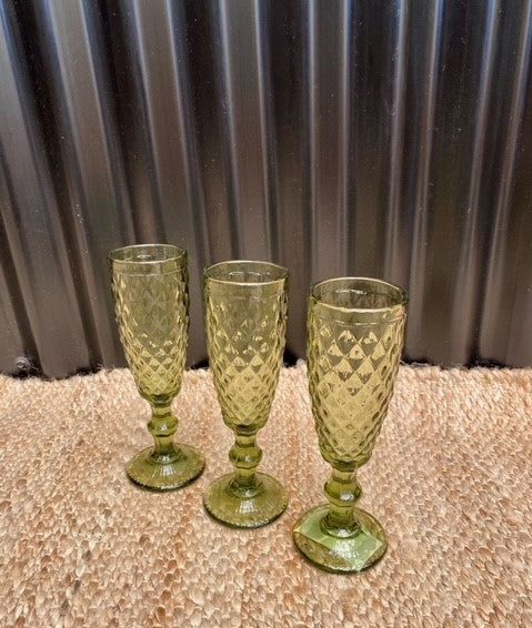 Zahara Flute Glass Green