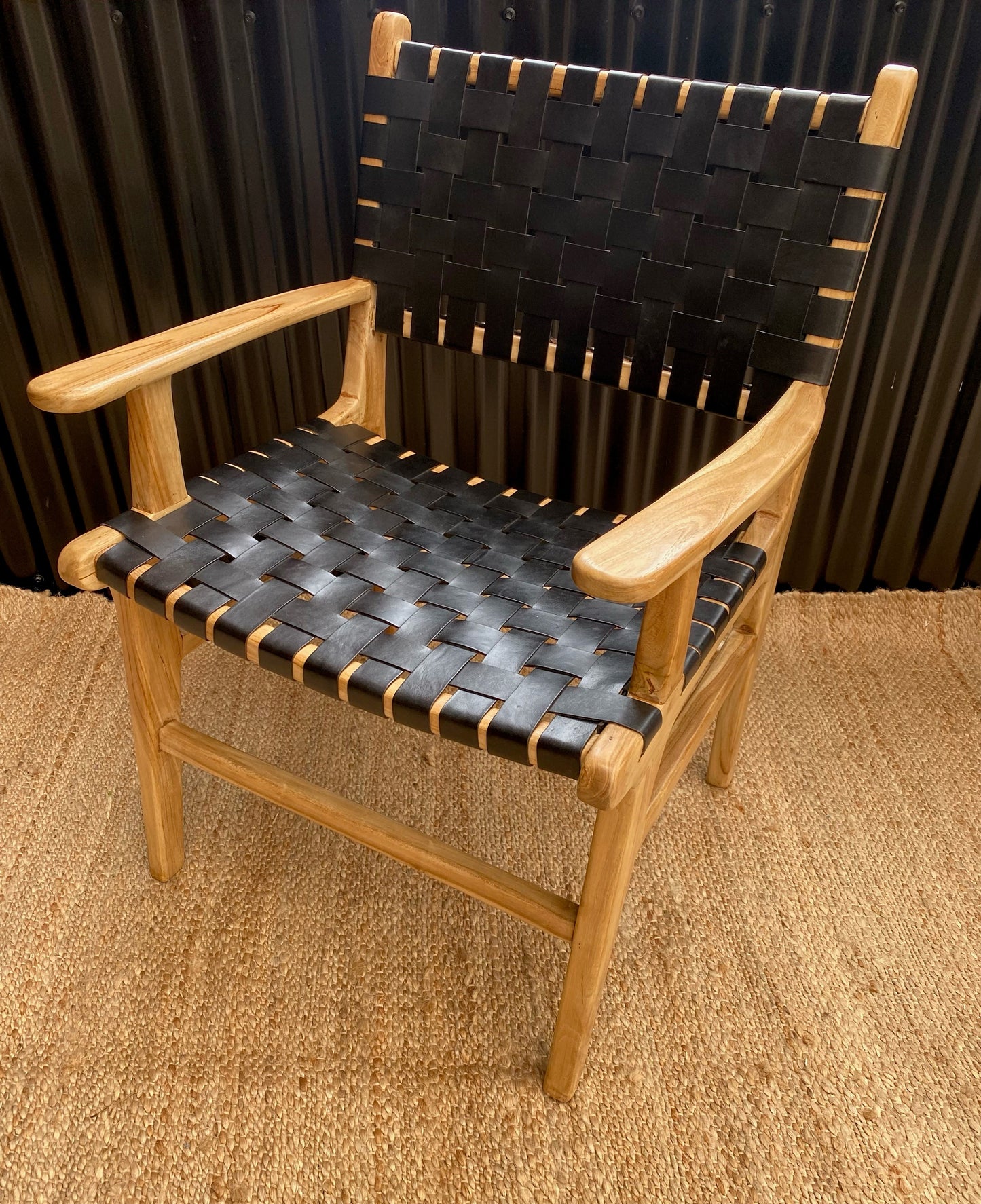 Kiev Teak Bleach Bl/ Leather Strap