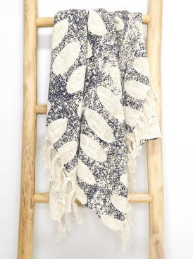 Larnie  Cotton Slum Throw Blue