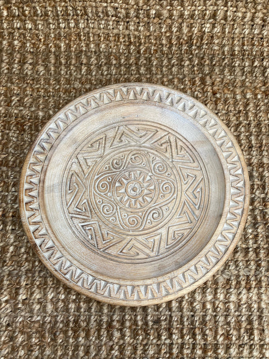 Lux Carved Wood Plate