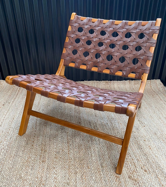 Makasar Teak Wood Honey Strap Cognac