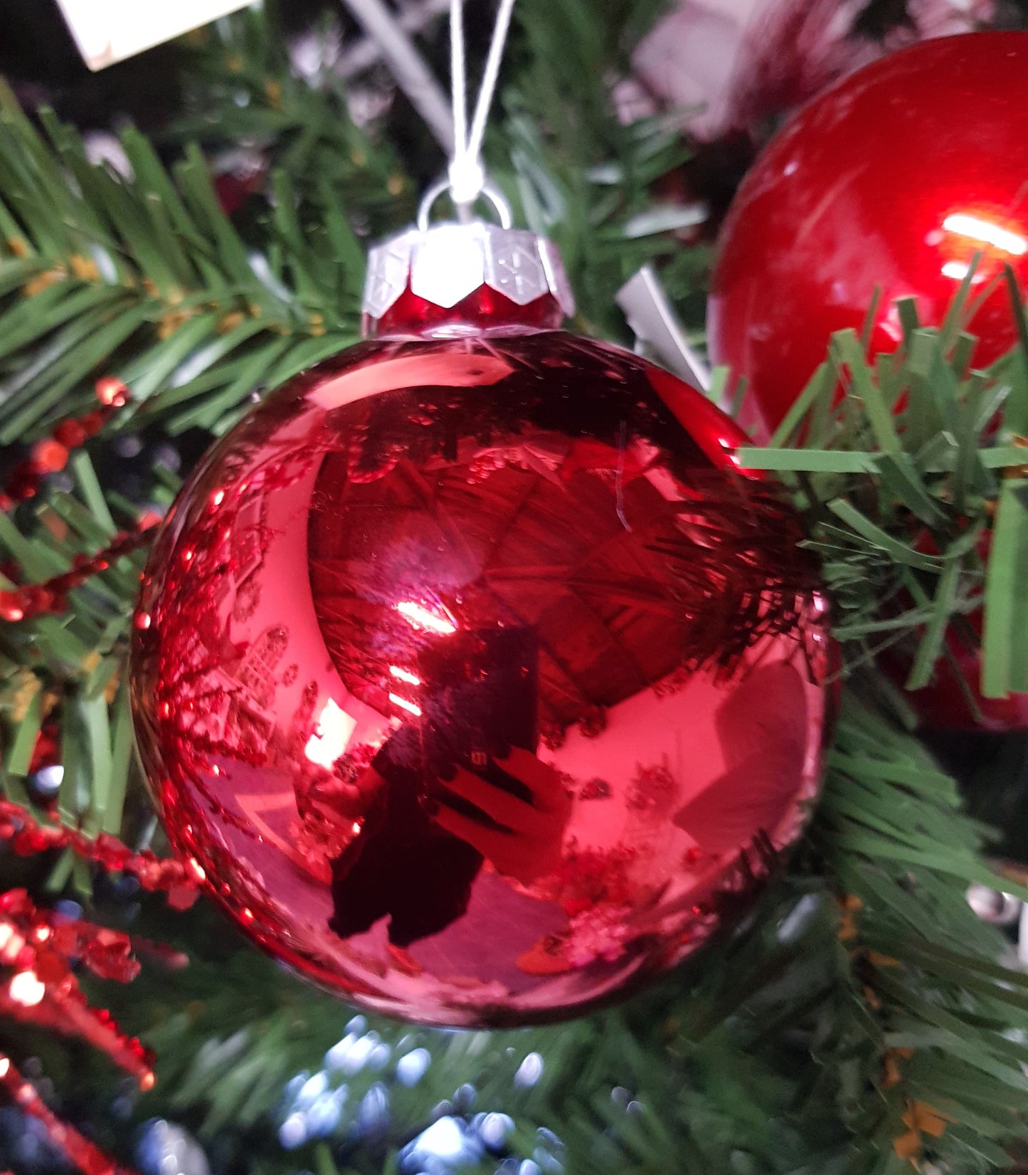 Red Glass Baubles  8cm
