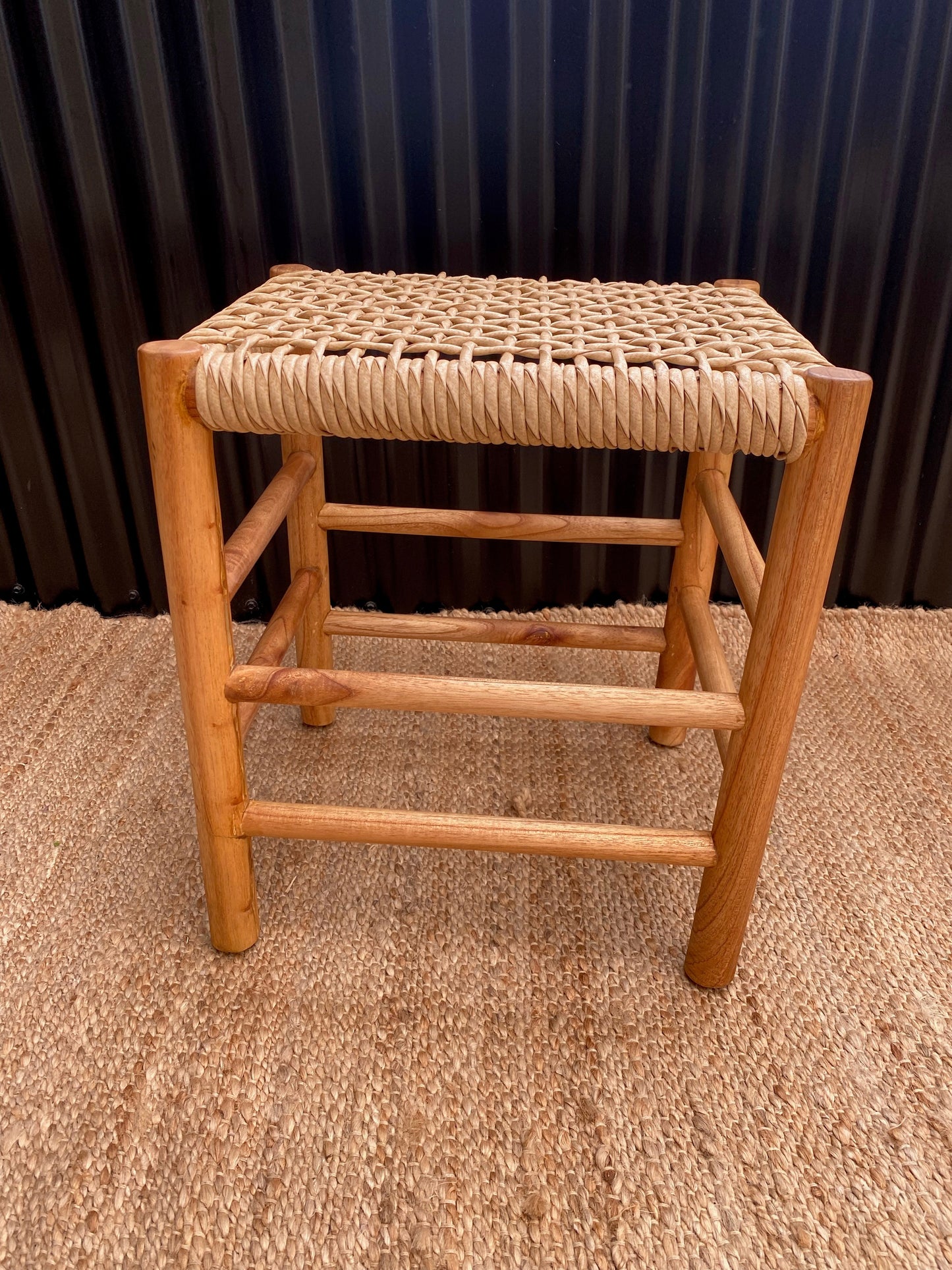 Rosa Teak Synthetic Nat Stool
