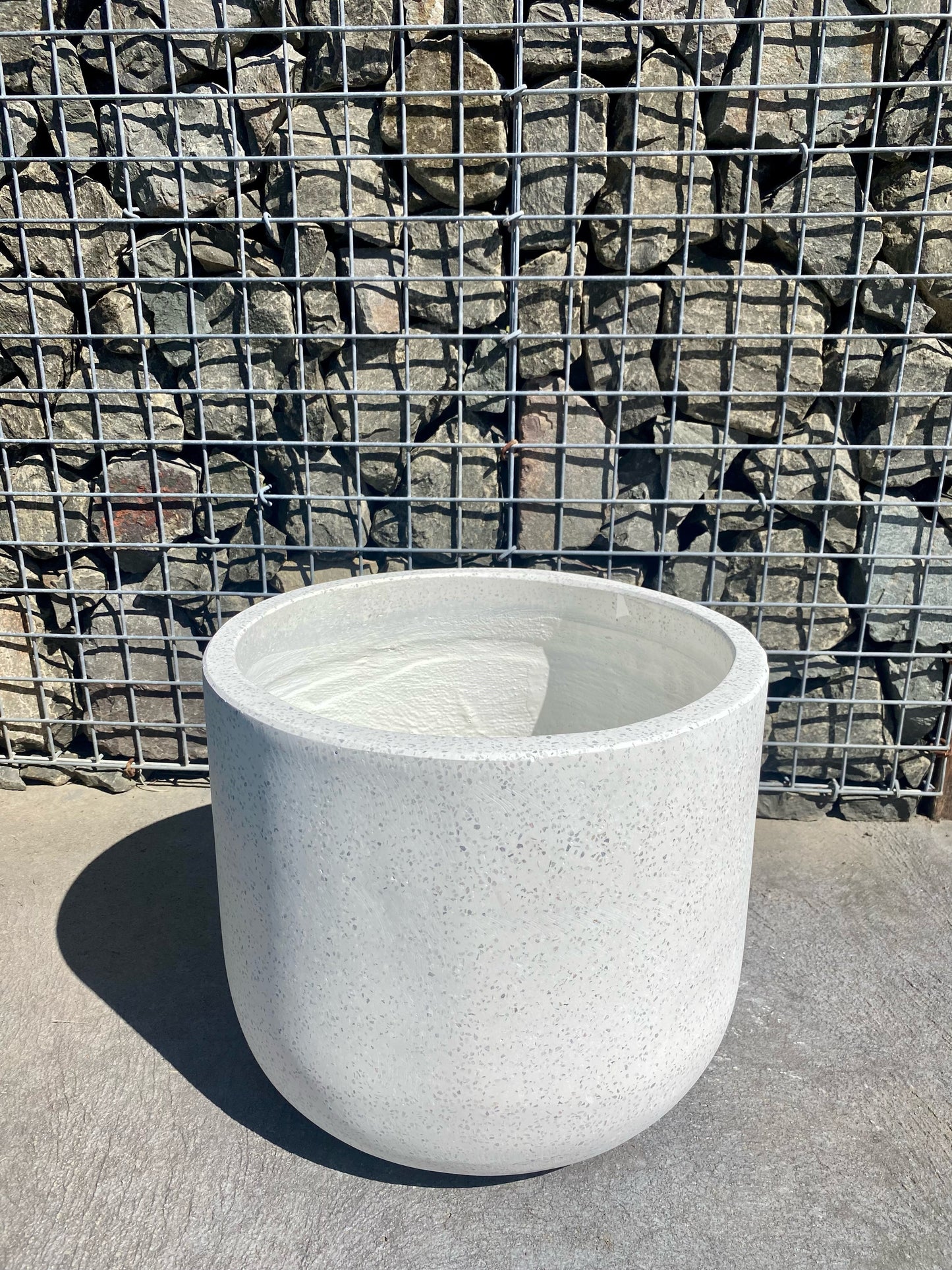 White Terrazzo Low U Pot Lrg