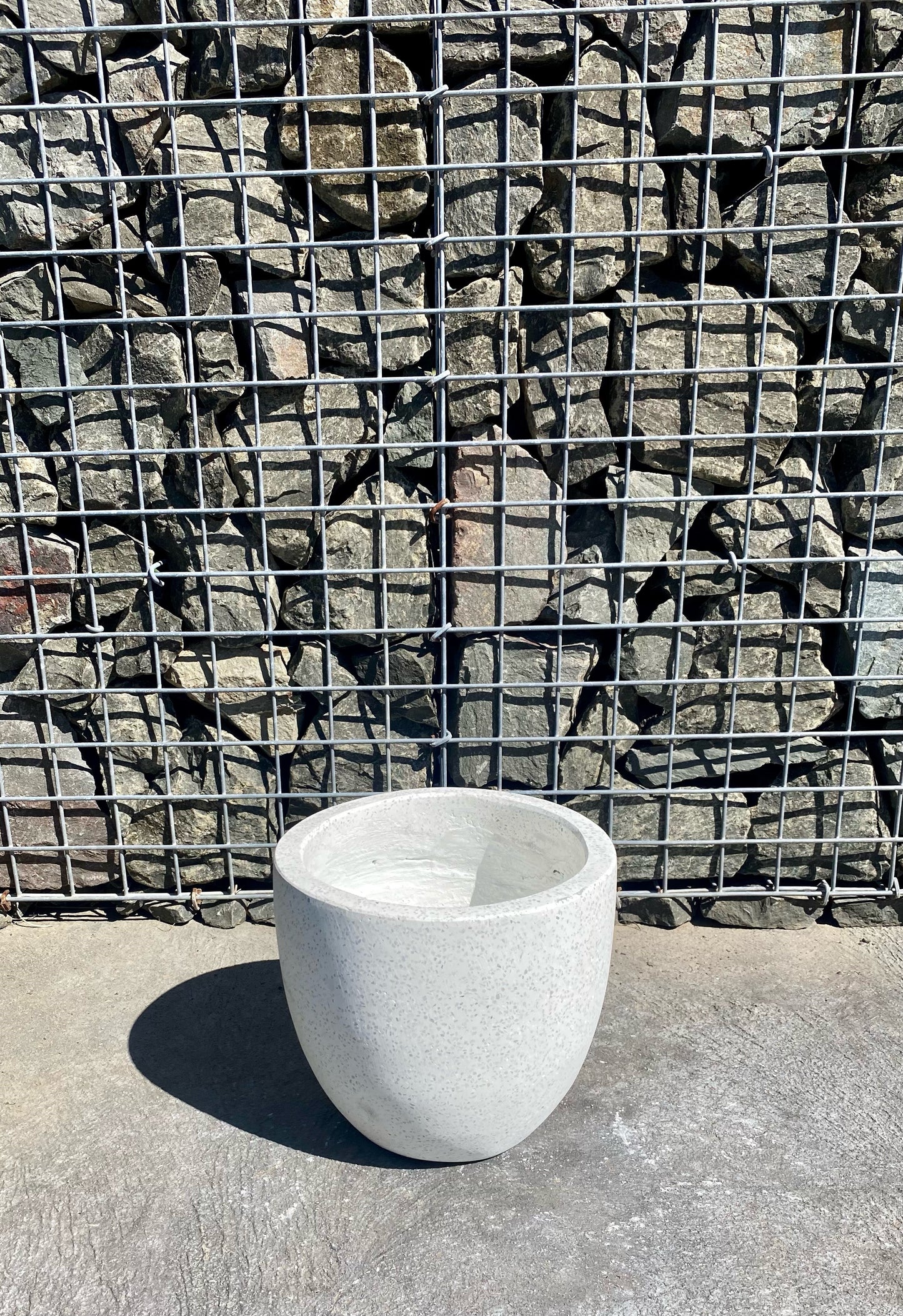 White Terrazzo Egg Pot Small
