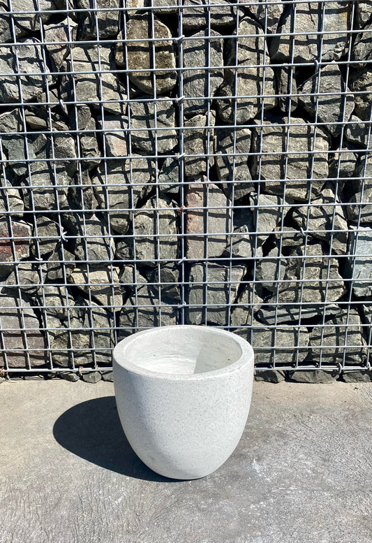 White Terrazzo Egg Pot Small