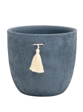 Tassel Planter - Navy 15x18cm