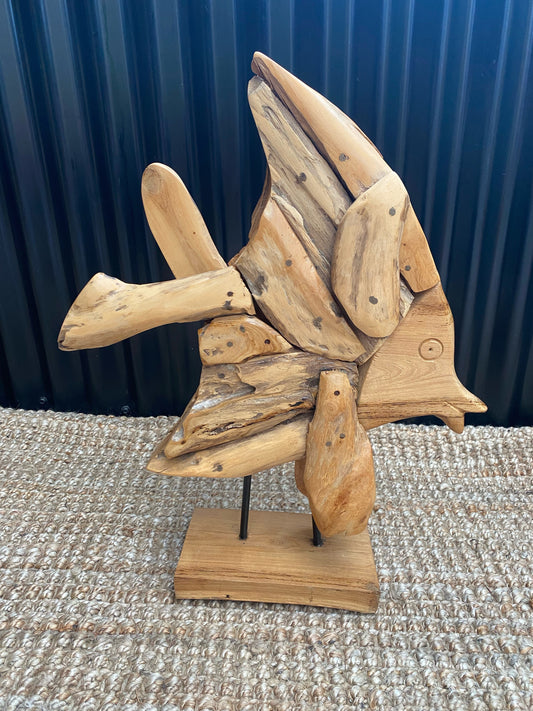 Teak Fish on Stand