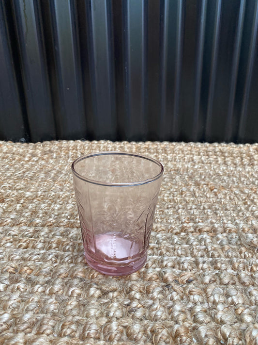 Tumbler Glass Palm Pink
