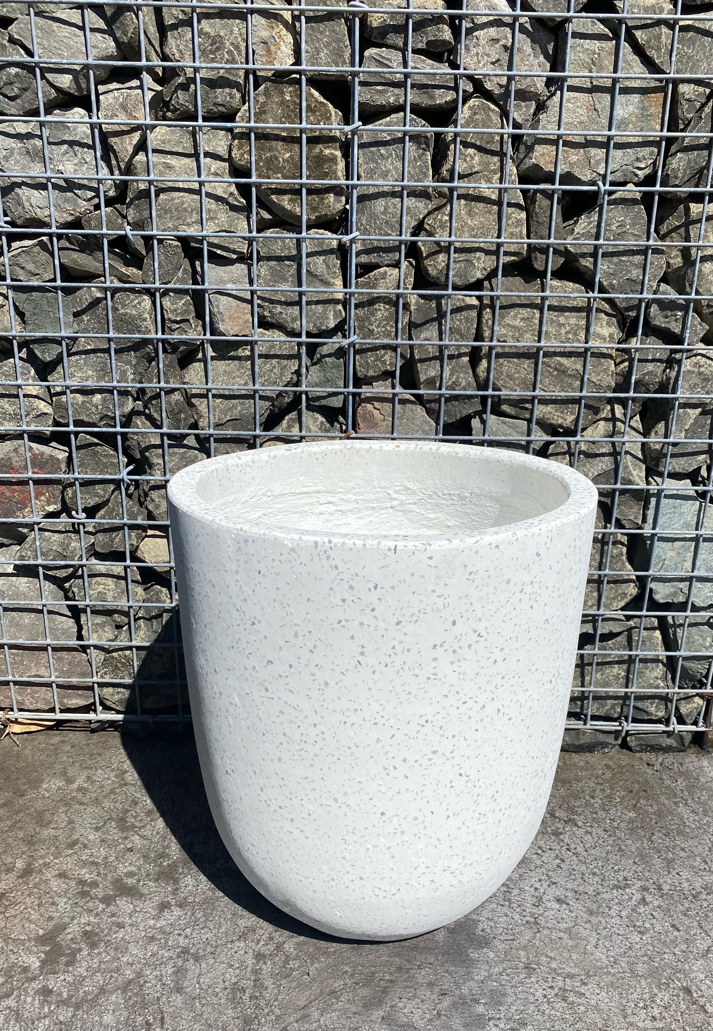 White Terrazzo Tall U Pot Small